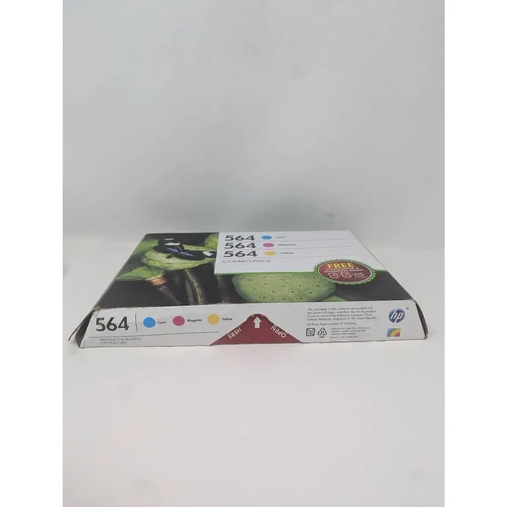 NEW Genuine HP 564XL Tricolor 4 Pack, Cyan, Magenta, Yellow, Photo Sheets, Expir